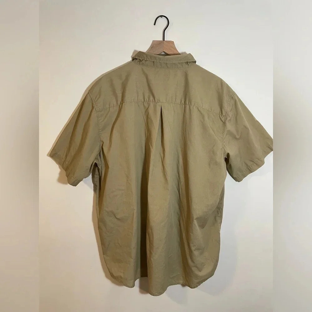 Haband Pearl Snap Travelers Mens Shirt Tan VTG Short Sleeve Classicore Utility - Picture 4 of 12